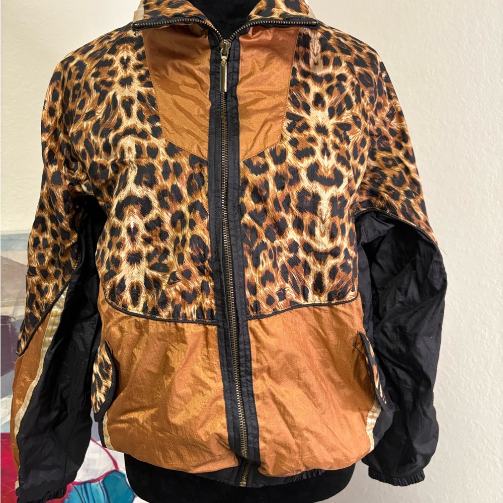 Leopard Print Hooded Windbreaker Jacket